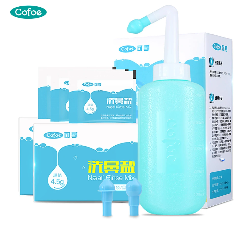 Cofoe Nose Cleaner 300ml/500ml Neti Pot Nasal Wash With Nose Wash Salt Nasal Cleaner For Sinusitis Sinusite Allergies Nose Rinse