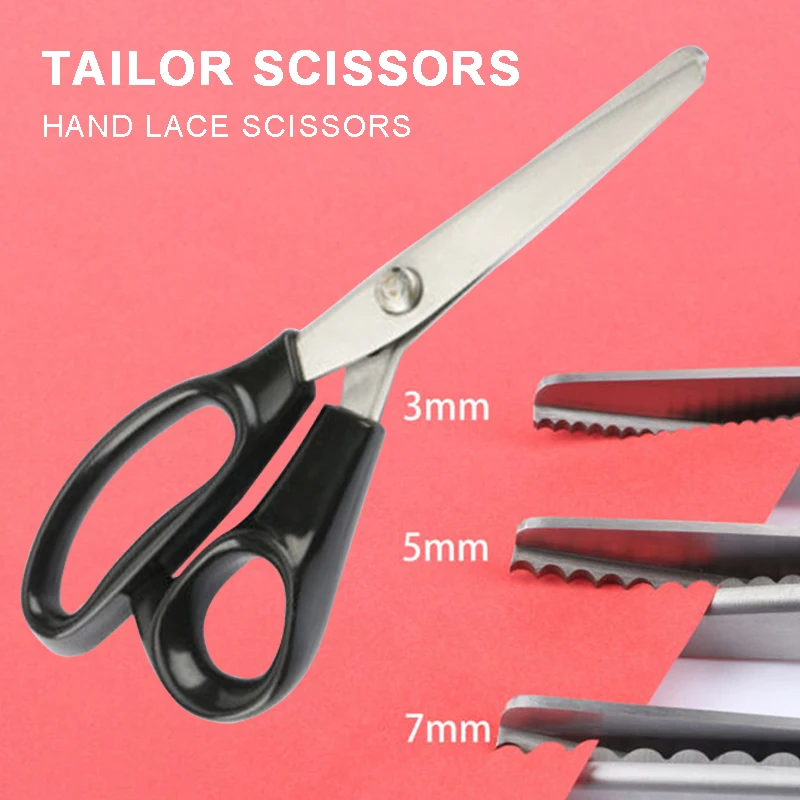 1PC Scissors Dressmaking Scalloped Edge Shears Scissors Fabric Clipper