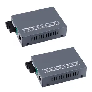 

2PCS SC10/100/1000M Gigabit Fiber Media Converter 100-240V EU Plug Fiber Converter 1000