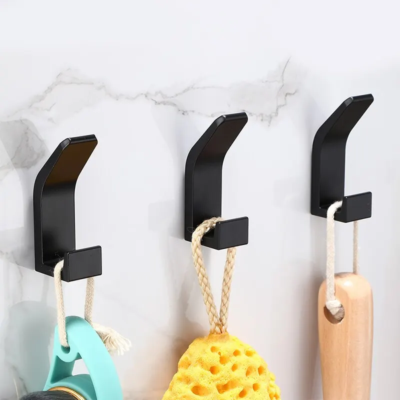 Wandmontage Zelfklevende Jas Tas Hanger Haken Ruimtebesparing Voor Keuken Handdoek Deur Haak Hanger Badkamer Plank Accessoires 1Pc