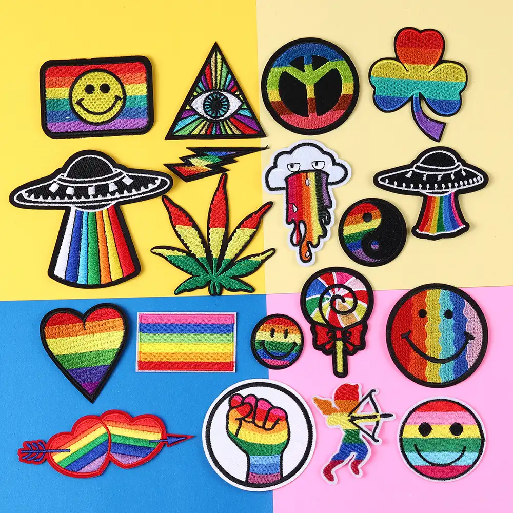 Patch customization Space 80s patch Flying saucer Patch hot air balloon Rock badge Jacket Embroidered patch