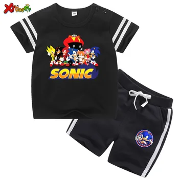 

Children sets clothing Boys Girls Tops Tees Cartoon Funny T-Shirts Kids Summer Casual Clothes For Toddler baby Sports suit cool