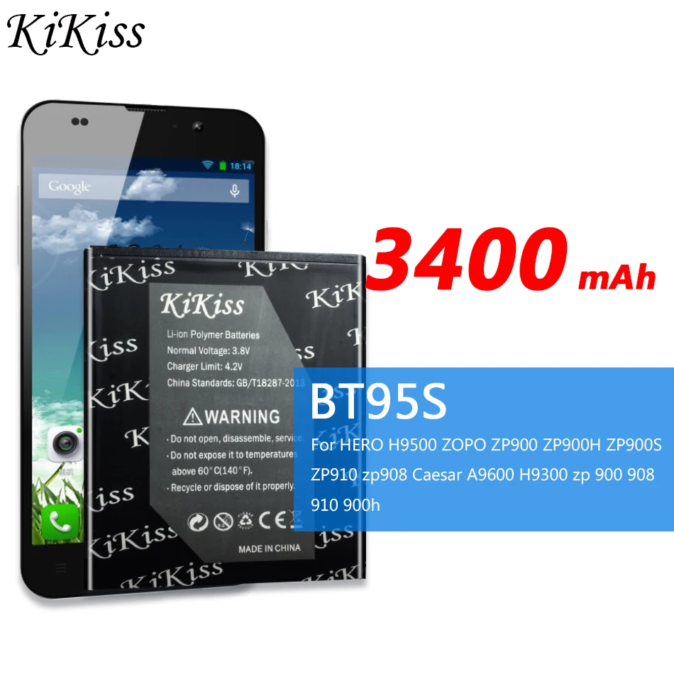 Аккумулятор для смартфонов Zopo BT95S HERO H9500 ZOPO ZP900 ZP900H ZP900S ZP910 zp908 Caesar A9600 H9300 3400 мАч |