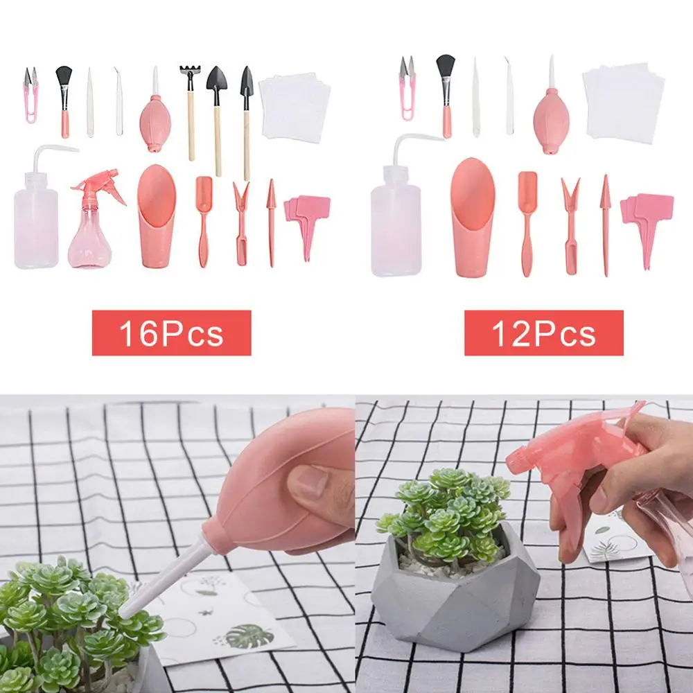 

12/16pcs Mini Succulent Planting Tools Garden Hand Tools Miniature Garden Planting Transplanting Tool Set