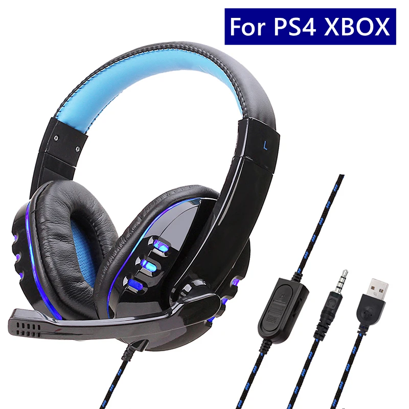 Компьютерная игровая гарнитура для PS4 XBOX Gamer проводные наушники с микрофоном