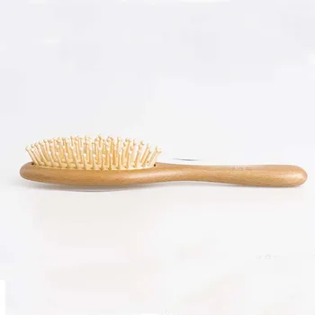 1pc 170*50.5mm Small Wooden Oval Kid Child Baby Eco Friendly Home Travel Bath Shower Massage Paddle Hair Brush And Comb 4