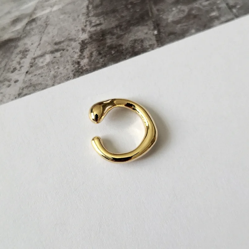 gold Шикарные Серебряные Золотые серьги-каффы клипсы на серьги женские мужские простые металлические серьги без пирсинга ювелирные изделия в стиле минимализма - Окраска металла: gold