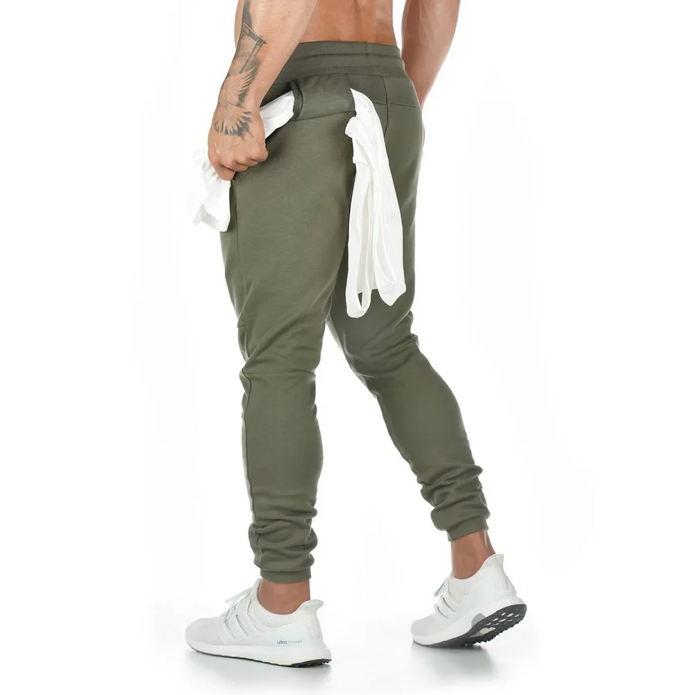 CK194 Armygreen Брюки для бега, мужские повседневные спортивные штаны, одноцветные серые черные спортивные штаны для фитнеса, тренировки, спортивные брюки, мужские хлопковые спортивные брюки, брюки-карандаш - Цвет: CK194 Armygreen