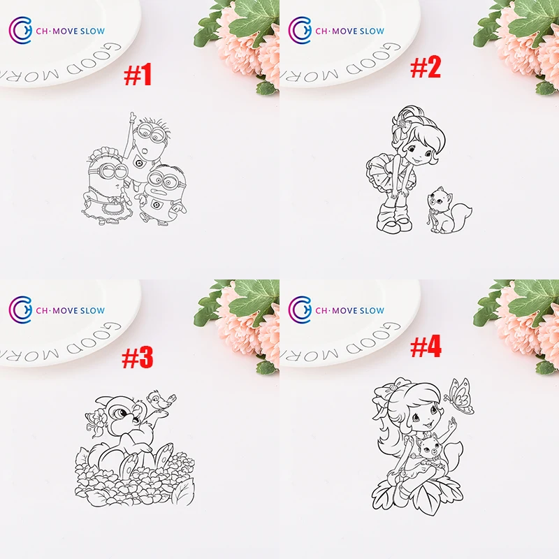 CH Girl and Animal Transparent Clear Silicone Stamp/Seal for DIY scrapbooking/photo album Decorative clear stamp sheets | Дом и сад