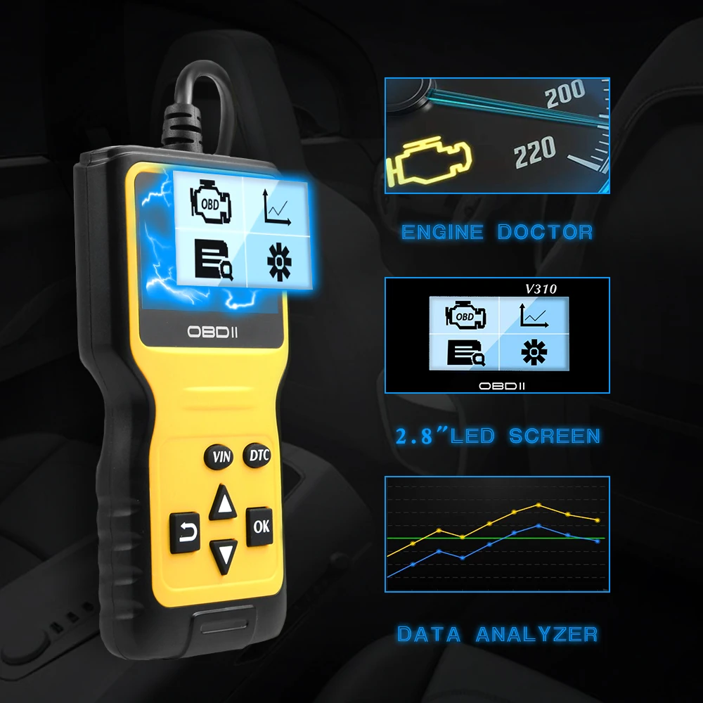 Считыватель кодов V310 V1.1 OBDII/EOBD автомобильный диагностический инструмент obd2