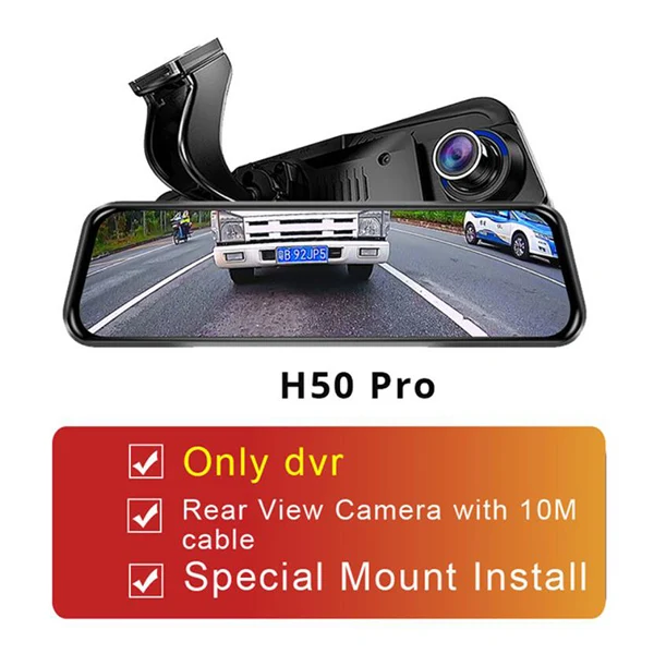 H50Pro WHEXUNE специальный автомобиль ADAS Android зеркало 4G DVR камера 1" авто зеркало заднего вида 1080P WiFi для панели, GPS Cam РЕГИСТРАТОР видео рекордер - Название цвета: H50Pro