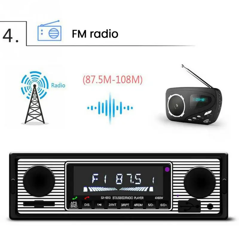 Смарт-плеер, Bluetooth, ЖК-дисплей, FM, ретро, MP3, аксессуары, электроника, стерео, автомагнитола, поддержка карты, авто, простота в эксплуатации