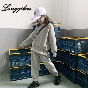 

Baby Girl Sweater Set 2020 Early Spring New Children's Korean Loose Stitching Shirt Harem Pants Two-piece Package Girls Clothes