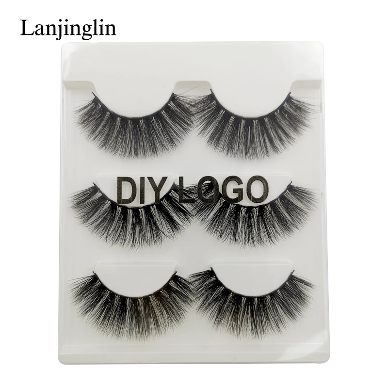 

60 pairs DIY LOGO packaging natural false eyelashes customize 3d mink lashes wholesale package custom label fake eyelash