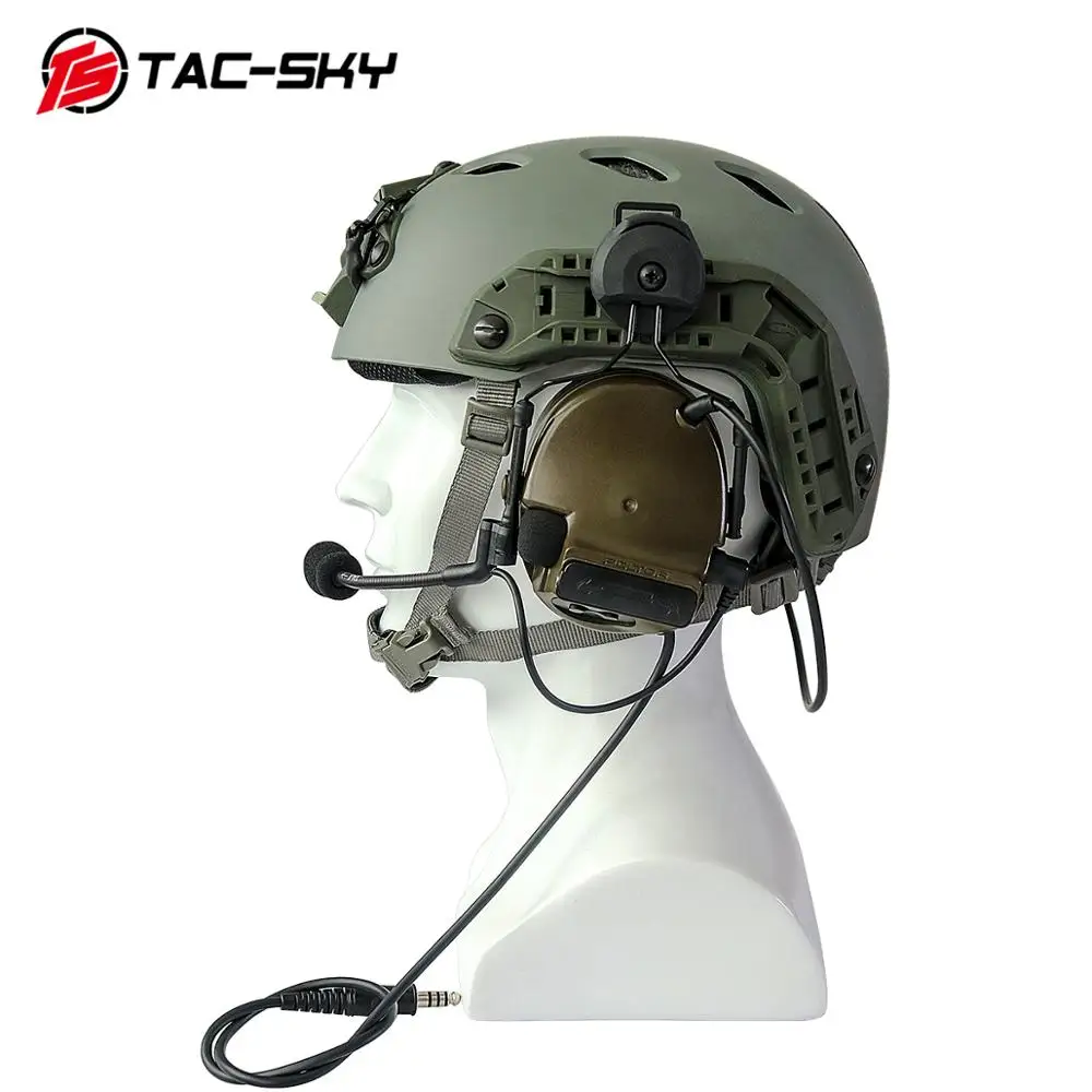 TAC-SKY шлем кронштейн гарнитура COMTAC III силиконовые наушники Версия шумоподавление Тактический головной убор FG
