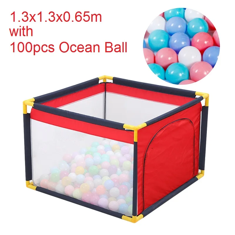 1.3x1.3x0.65m ball New Portable children's playpen baby safety fence folding play fence With 100Pcs Ocean Balls - Цвет: 1.3x1.3x0.65m ball