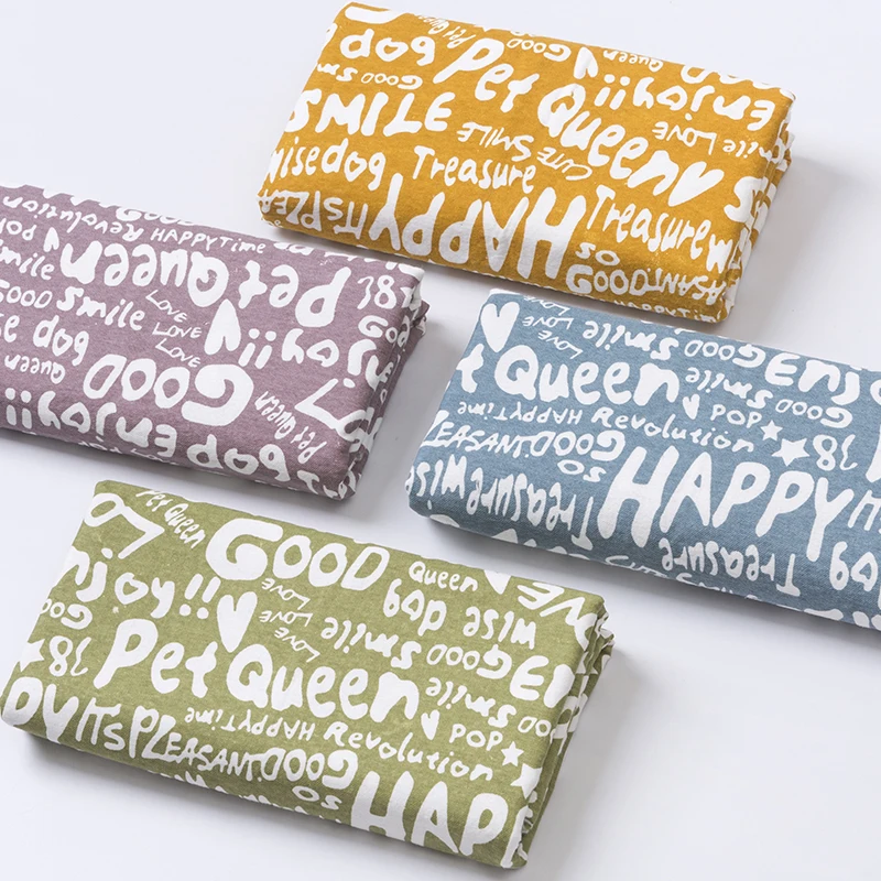 100% хлопок саржа фланелевая ткань шлифованная мягкая с буквенным рисунком