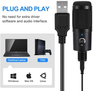 Image 5 - הקבל USB מחשב מיקרופון ערכת עם מתכוונן מספריים זרוע Stand הלם הר לסטודיו הזרמת קול Podcasting T669
