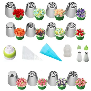 

New Pastry Nozzles Set Kit for Cream Stainless Steel Russian Artistic Icing Piping Tips Cake Decorating Confectionery Tool