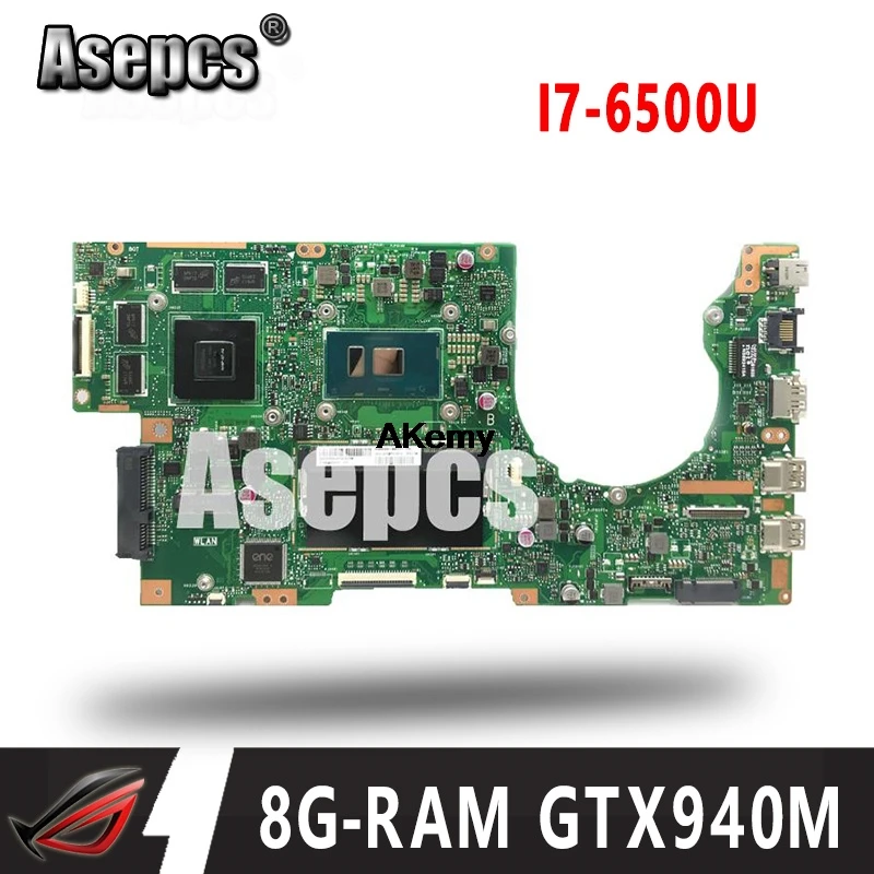Asepcs K501UW материнская плата для ноутбука для ASUS K501UW K501UX K501UB K501U K501 тест DDR3-8G-RAM I7-6500U GTX940M