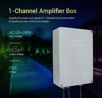 

New Miboxer SYS-PT2 1-Channel led Amplifier Box Input AC100~240V Output DC24V Max 200W Waterproof IP66 LED controller