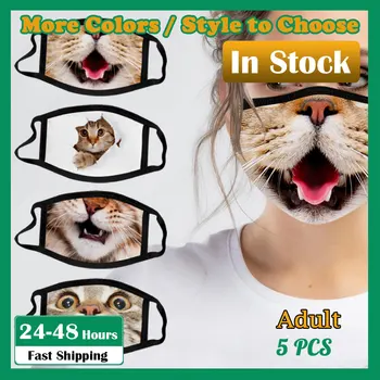 

5PC Cute Print mascarilla reutilizable Washable Reusable Face Mask Anti-ultraviolet Personal Health Care face mask fashion
