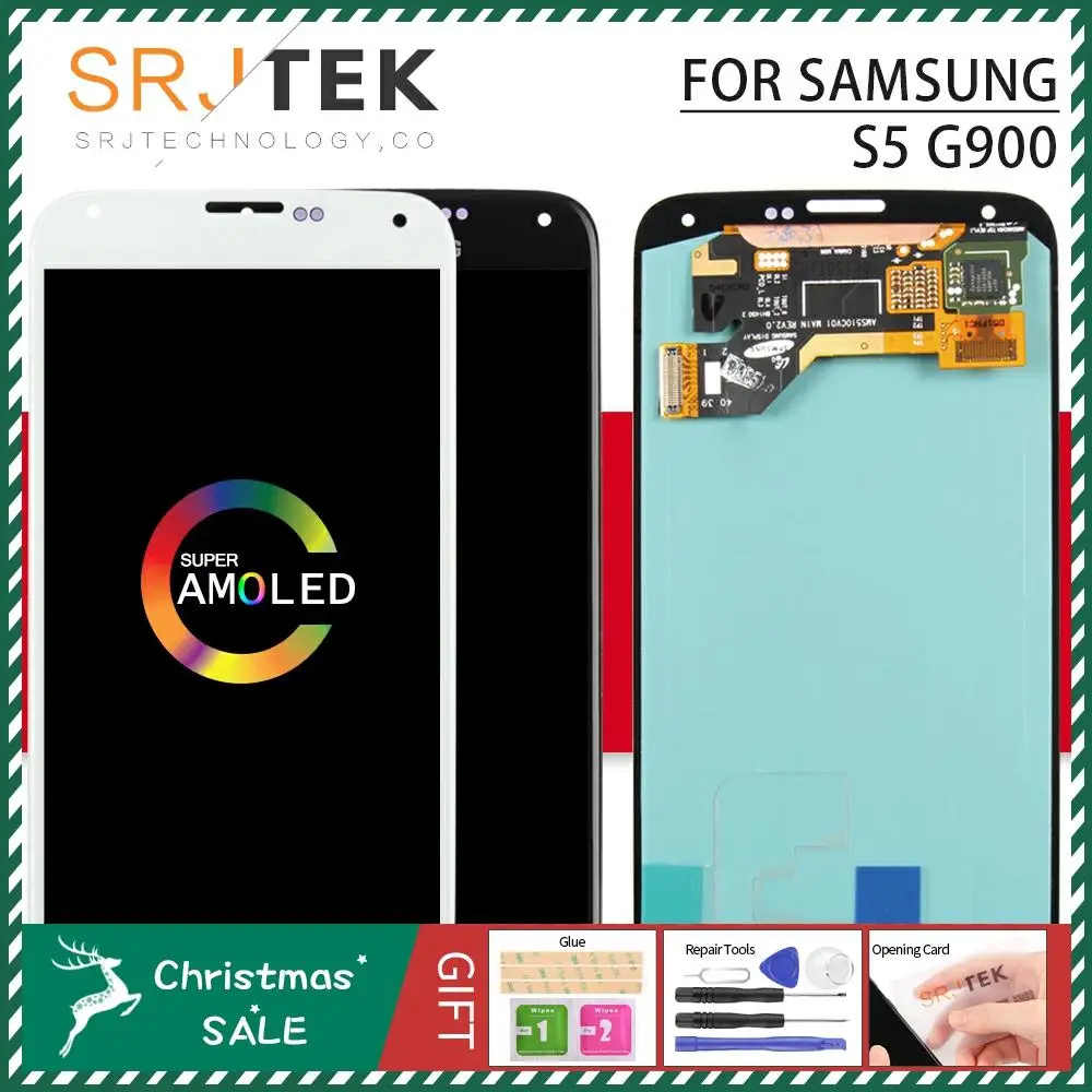 2 шт./лот AMOLED/OLED/TFT экран для samsung Galaxy S5 G900F ЖК дисплей G900 Дисплей сенсорный дигитайзер сенсор Стекло в сборе i9600 G900H