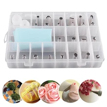 27 шт./компл. окантовки цветок глазировка печенья мешок украшения торта инструменты комплект для украшения торта с 24 наконечники для глазировки инструмент для выпечки