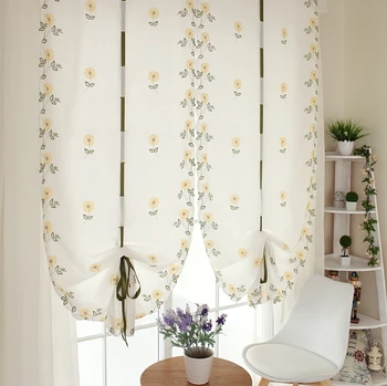 

Daisy qi qiu lian Lifting Curtain Embroidered Finished Product Window Screen Rome Curtain Bedroom Floating Curtain