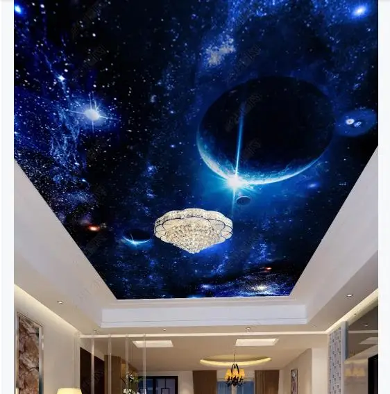 

Custom Murals Wallpaper fantasy starry sky planet 3D Living Room Wallpaper Cool Modern KTV Hotel Restaurant Ceiling Design