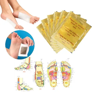 

10 Pcs=5Pairs Gold Premium Kinoki Detox Foot Pads Organic Herbal Cleansing Patches Feet Care Accessory Relieving Pain