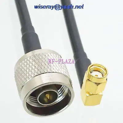 

DHL/EMS 50 pcs Cable 150cm N male plug to RPSMA male right angle KSR195 RF Pigtail jumper cable with one year warranty-A2