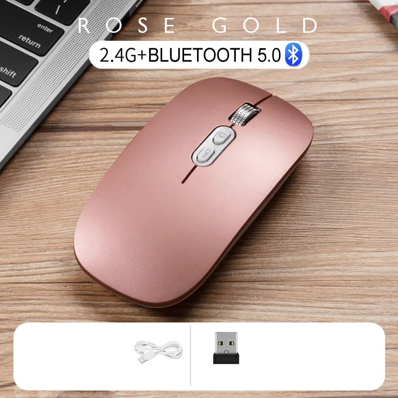 led gaming mouse Bluetooth Wireless Mouse Slim Dual Mode (Bluetooth 5.0 and 2.4G Wireless) Rechargeable Wireless Mouse with 3 Adjustable DPI pc gaming mouse Mice