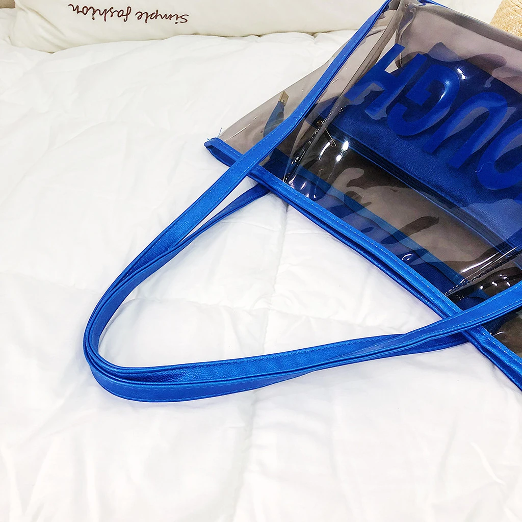Clear Transparent PVC Shoulder Bags Women Candy Color Jelly Bags Purse Handbags Beach Travel Crossbody Shopping Totes 821