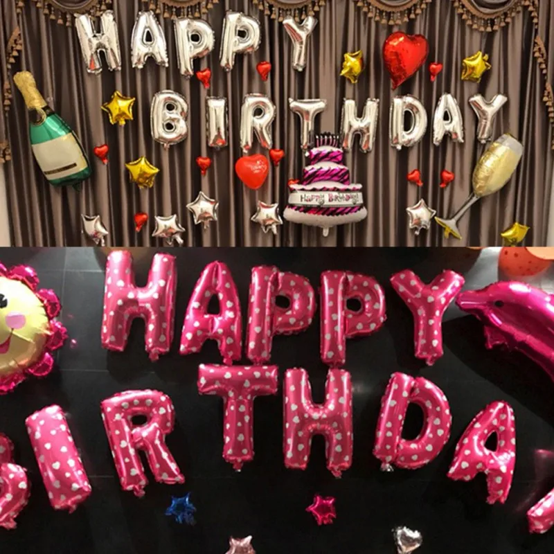 

50pcs/lot 5in Foil Balloons Air Helium Balloon Figures Happy Birthday Party Valentine's Day Decorations Kid Baloons1