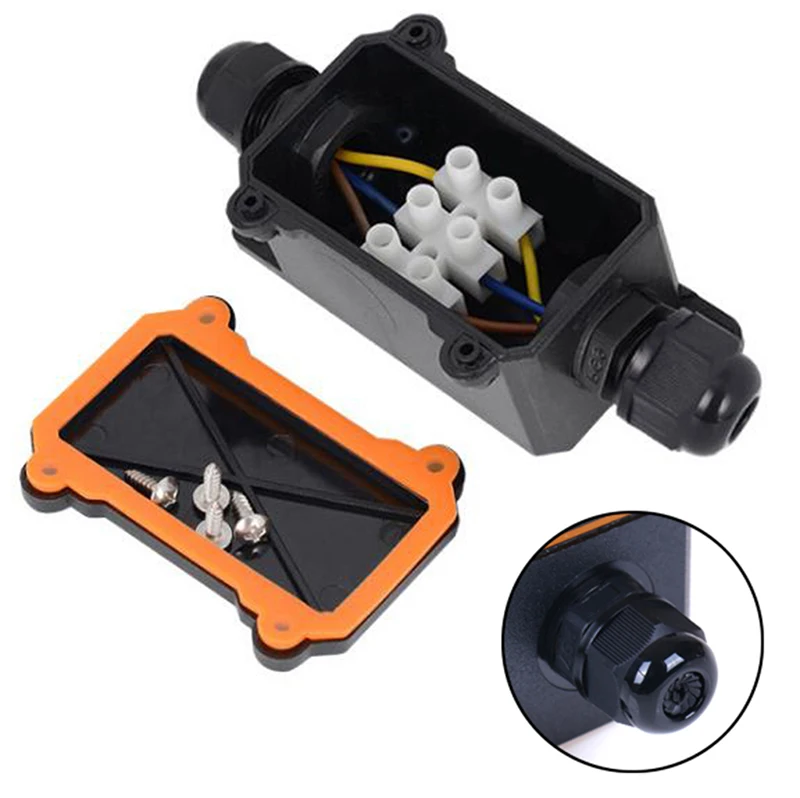 

1PCS 2 Way Waterproof IP68 Electrical Cable Wire Connector Junction Box for Outdoor Low/High Voltage Garden Light Accessories