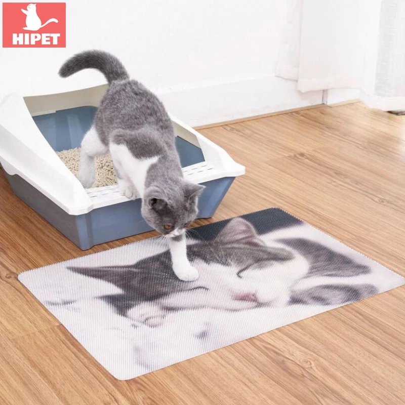 

Cartoon Pet Cat Litter Mat Waterproof Cat Litter Trapping Mat Animal Pattern Soft Anti Slip Small Cat Litter Trapper Sand Mat