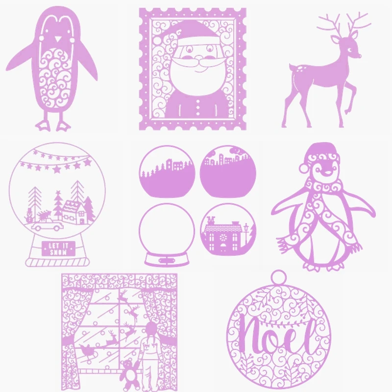 

Xmas Various Decoration Metal Cutting Dies Fancy Decor. Die Cuts For Card Making DIY Scrapbooking New 2019 Embossed Crafts Cards