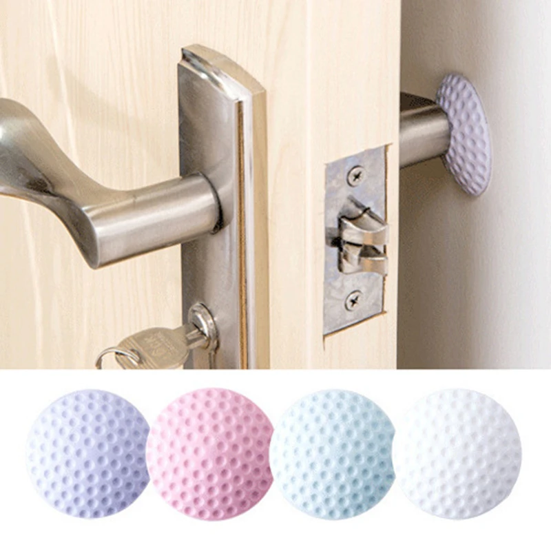 White 1PCS Wall Thickening Mute Door Styling Rubber Fender Handle Door Lock Protective Pad Protection Home Wall Sticker 