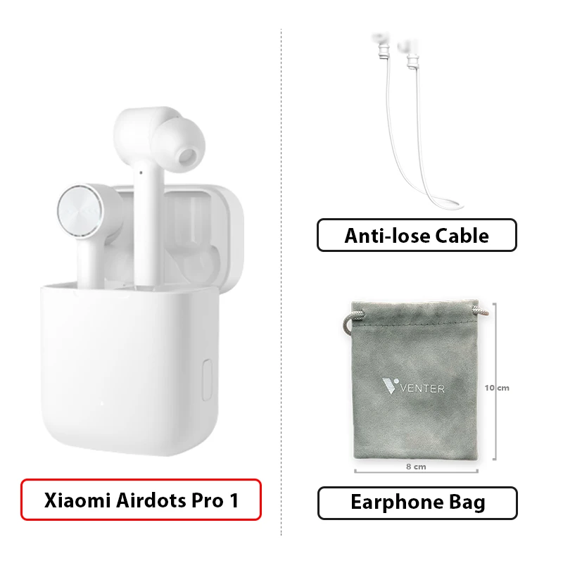 1 Add Cable Bag Xiaomi Airdots Pro СПЦ Bluetooth наушники ANC переключатель коснитесь Управление IPX4 Водонепроницаемый Беспроводной наушники - Цвет: 1 Add Cable Bag