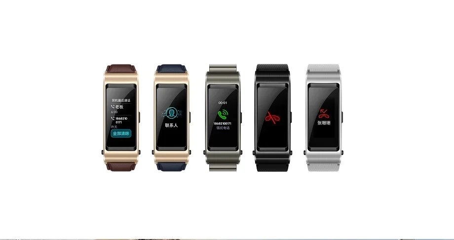 Умный Браслет huawei Talkband B5 с Bluetooth, носимый Спортивный Браслет, AMOLED экран, напоминание о звонке, наушник