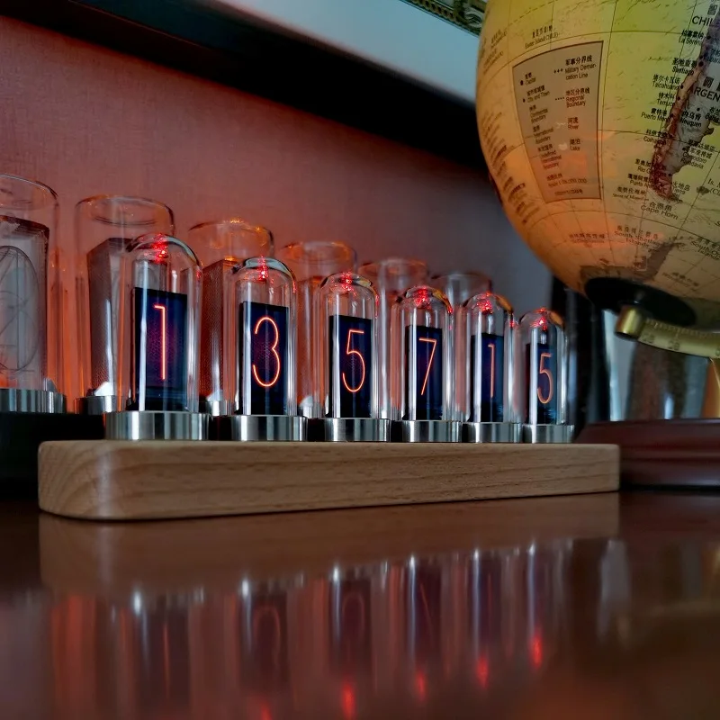 New Design IPS pseudo glow tube clock rhythm level meter desktop ornaments Christmas New Year gift 4