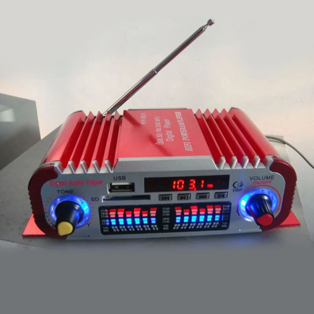HiFi Цифровой радио USB SD аудио MP3 FM усилитель мощности плата HY601 DC 12V запчасти
