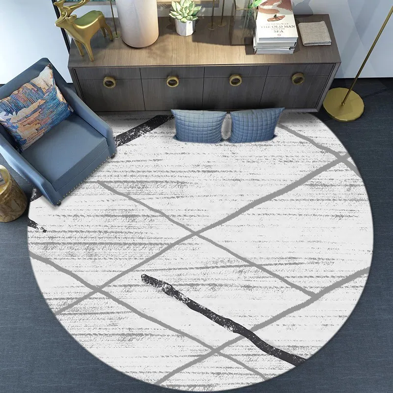

Nordic Round Carpet Living Room Home Round Bedroom Rug Computer Chair Floor Mat Modern Cloakroom Area Rugs Coffee Table Carpets
