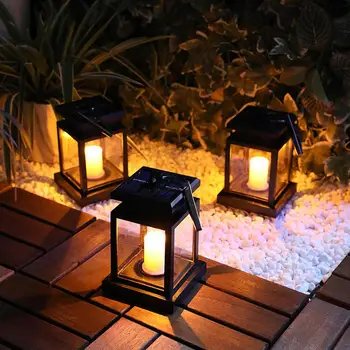 

Solar Powered LED Candle Star Light Table Lantern Hanging Lawn Lamp For Garden Outdoor Courtyard Fence