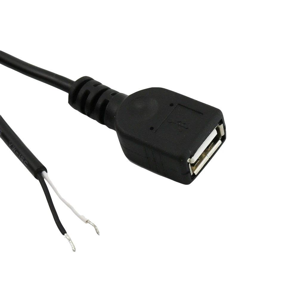 5x USB 2,0 A Женский Джек 2 булавки 2 провода зарядки Разъем Кабель-адаптер шнур DIY 30 см/1ft