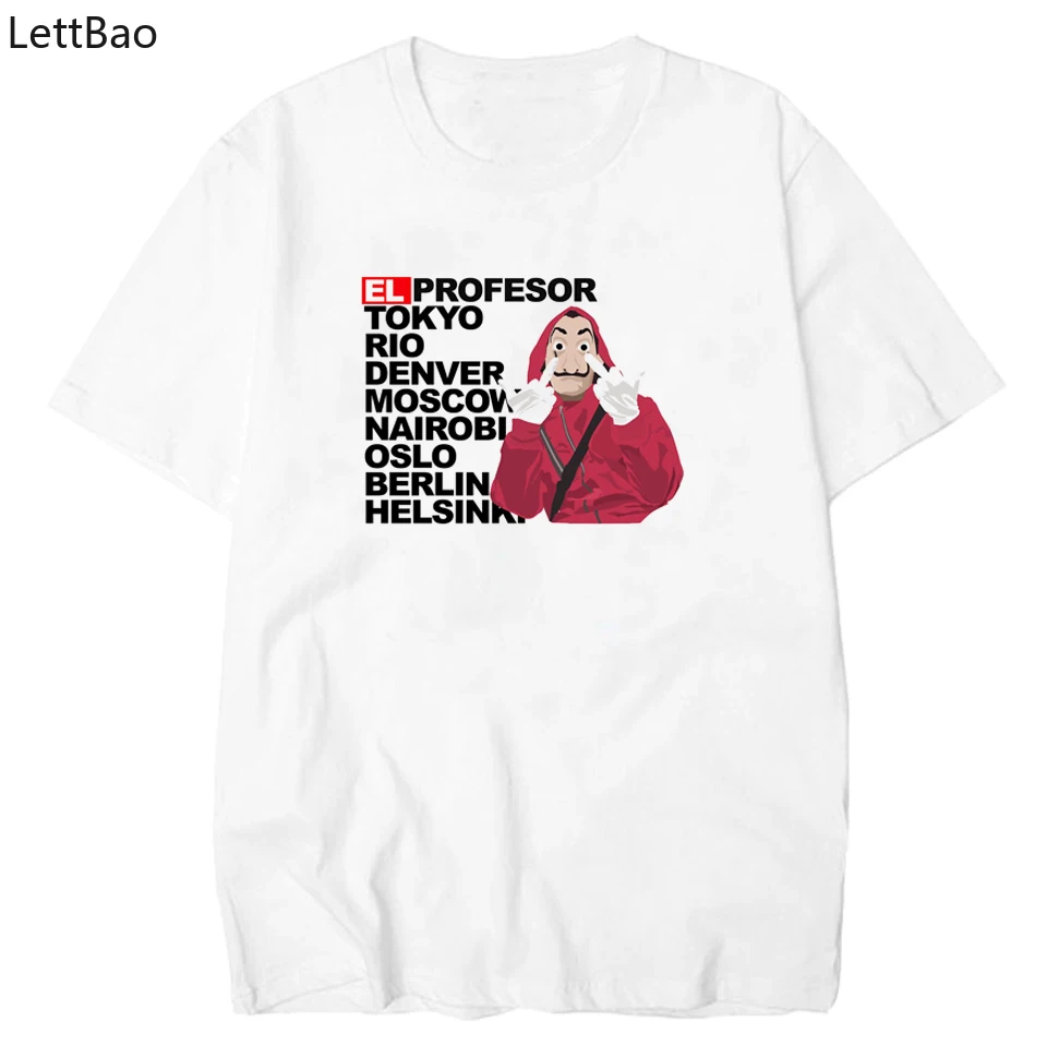 

Anime La Casa De Papel T Shirt Money Heist Tees TV Series Tshirts Funny Men House of Paper T-Shirt T Shirt Men Short Sleeve