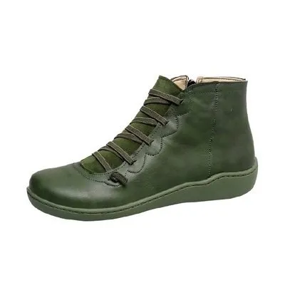 green SLHJC/Женские повседневные кроссовки; кожаные ботинки на плоской подошве с круглым носком; нескользящая обувь для дождливой погоды; повседневная обувь на плоской подошве размера плюс - Цвет: green