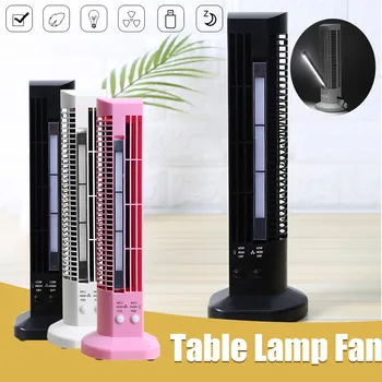 

2 in 1 USB Fan Light Mini Leafless Cooling Fan LED Creative Folding Table Lamp breeze blast personal air cooler #5