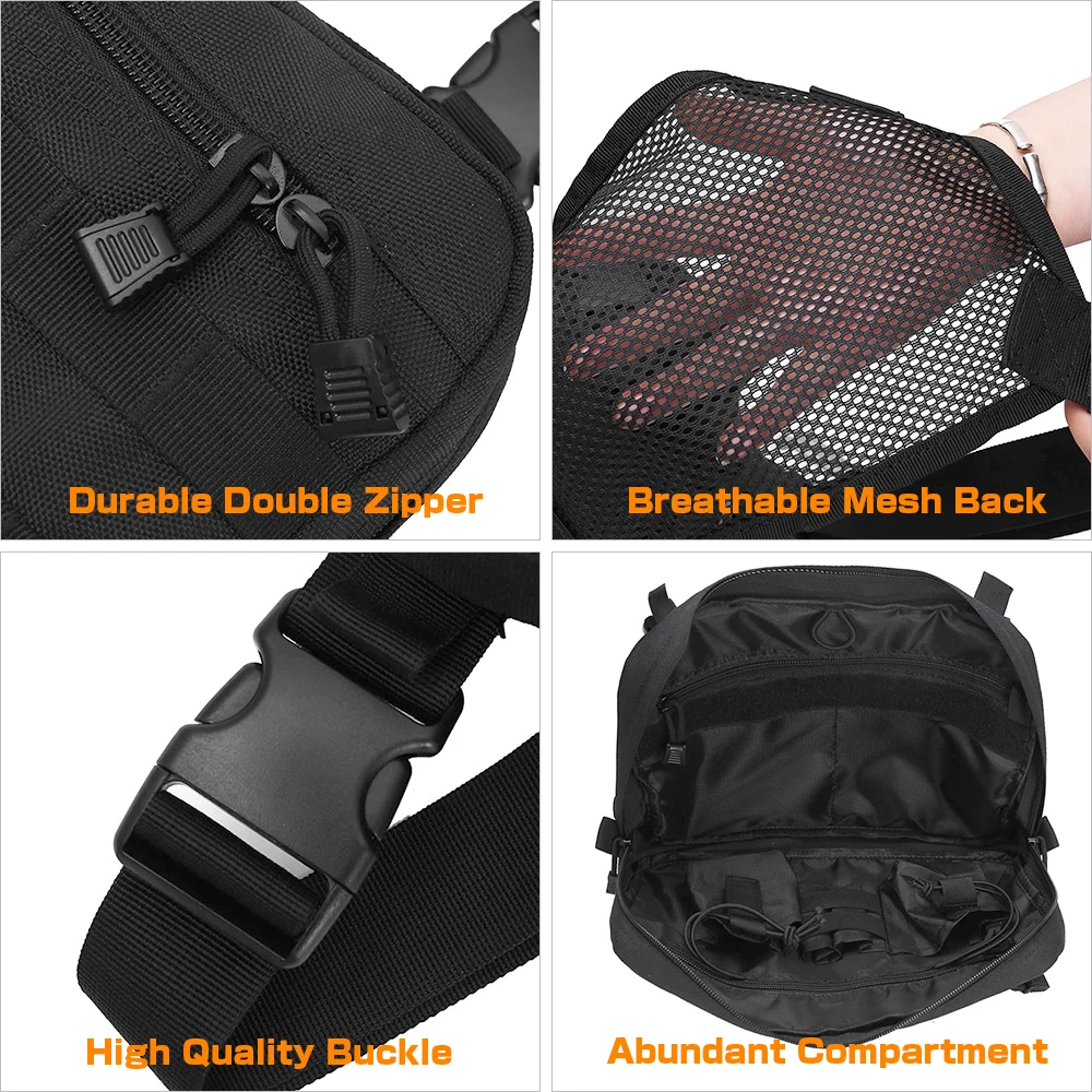 Hip Hop Military Tactical Chest Rig Bag Backpack Men Adjustable Multi-Functional Molle Tool Pouch Shoulder Bag Tactical Vest Bag